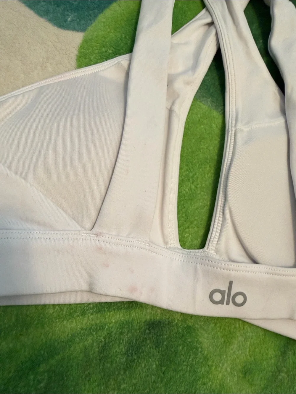 White Alo Yoga Airbrush High-Waist Leggings & Crisscross Sports Bra Set